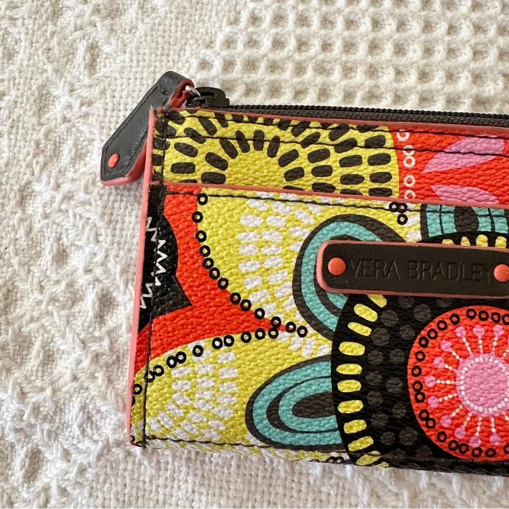 Vera Bradley Wallet Multicolor Flower Shower Floral Preppy Colorful Zip Top Card